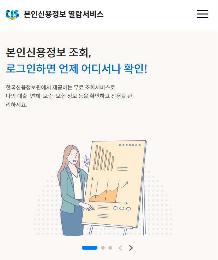 본인신용정보 열람서비스